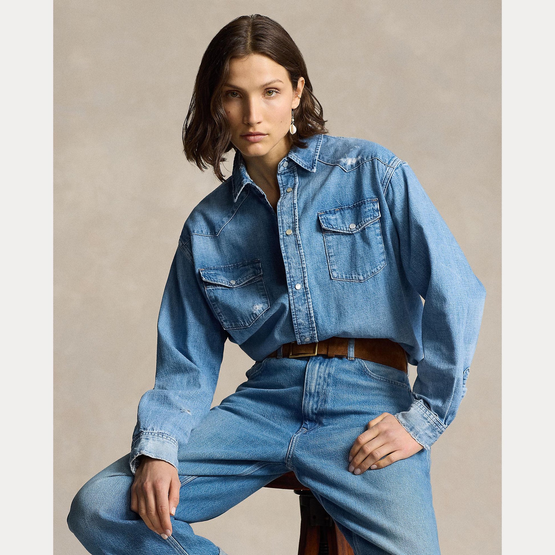 camicia in denim western 211-940722 001 RALPH LAUREN POLO 