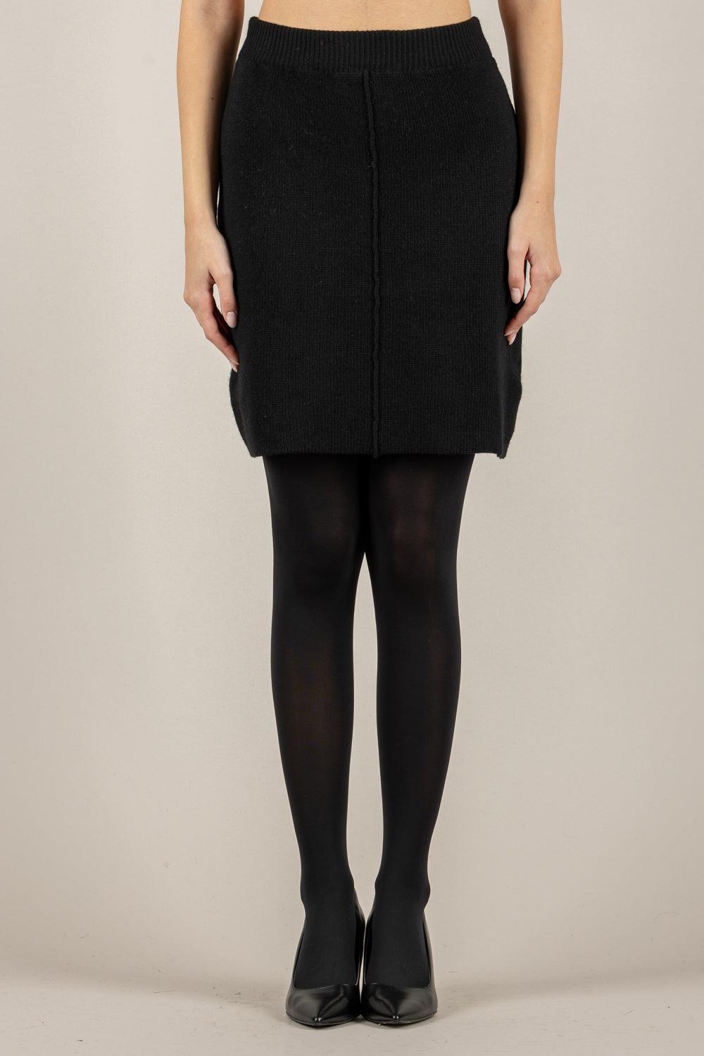 gonna in maglia 77319F NERO VICOLO 