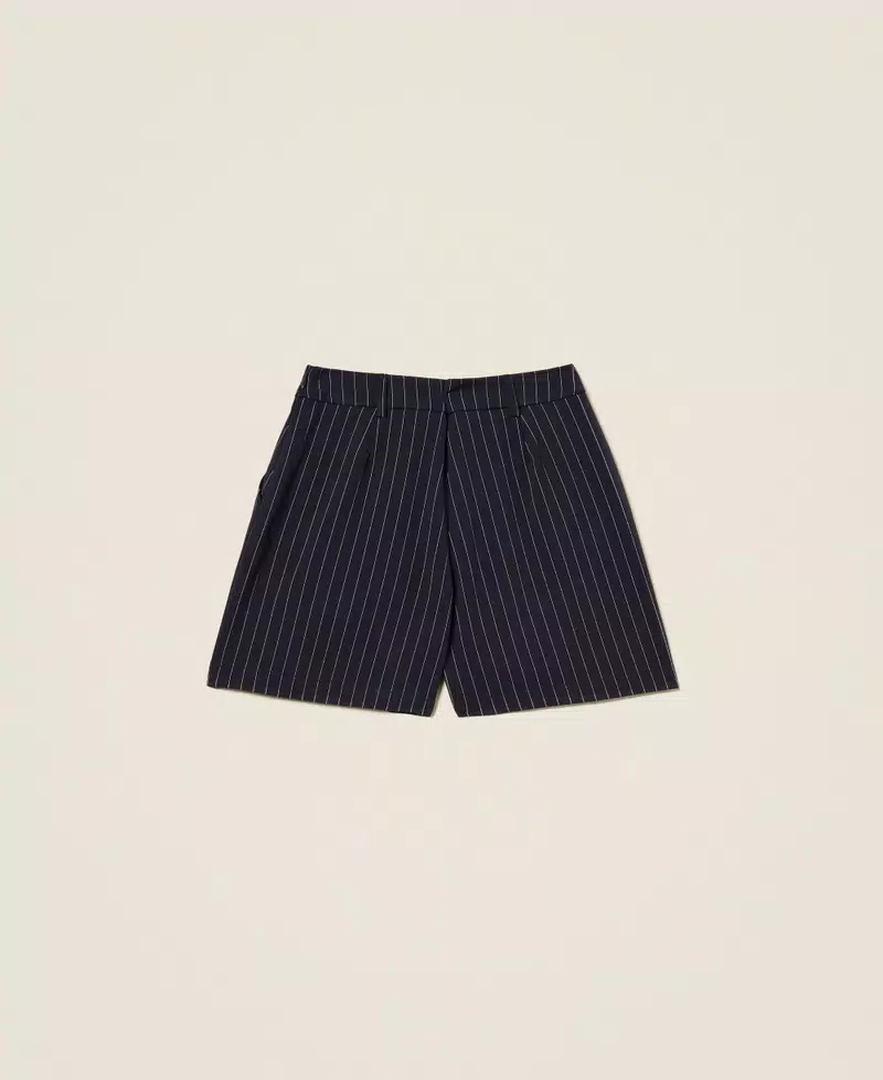 shorts gessato con logo 252GJ2041 12713 TWINSET GIRL 