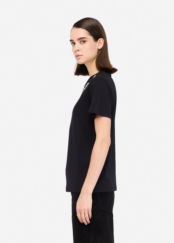 t-shirt ricamo gioiello MF5344J6308 L9019 LIU JO WHITE 