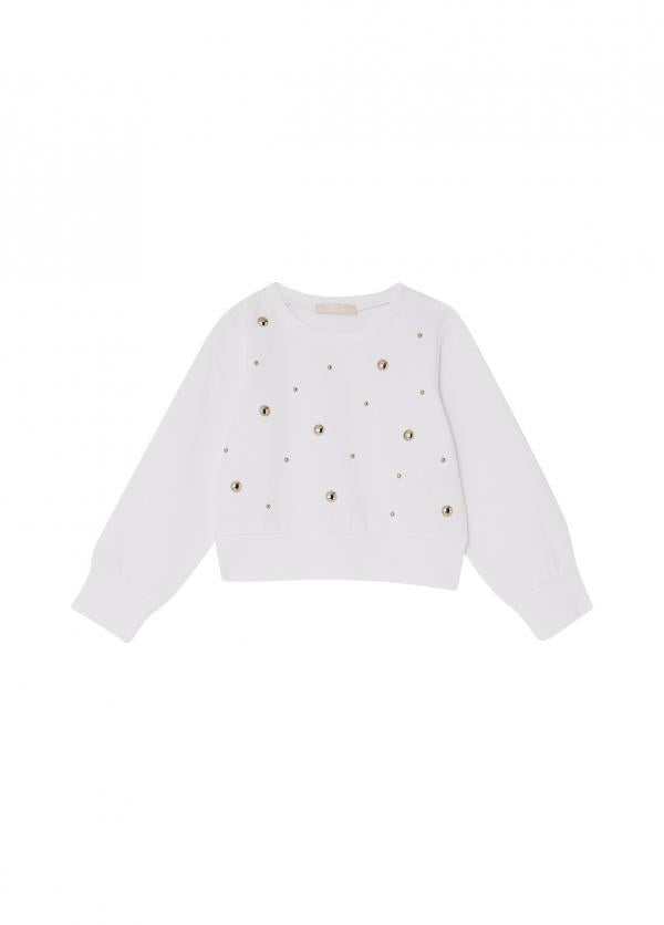 felpa con applicazioni KA6095FS090 10601 LIU JO JUNIOR 