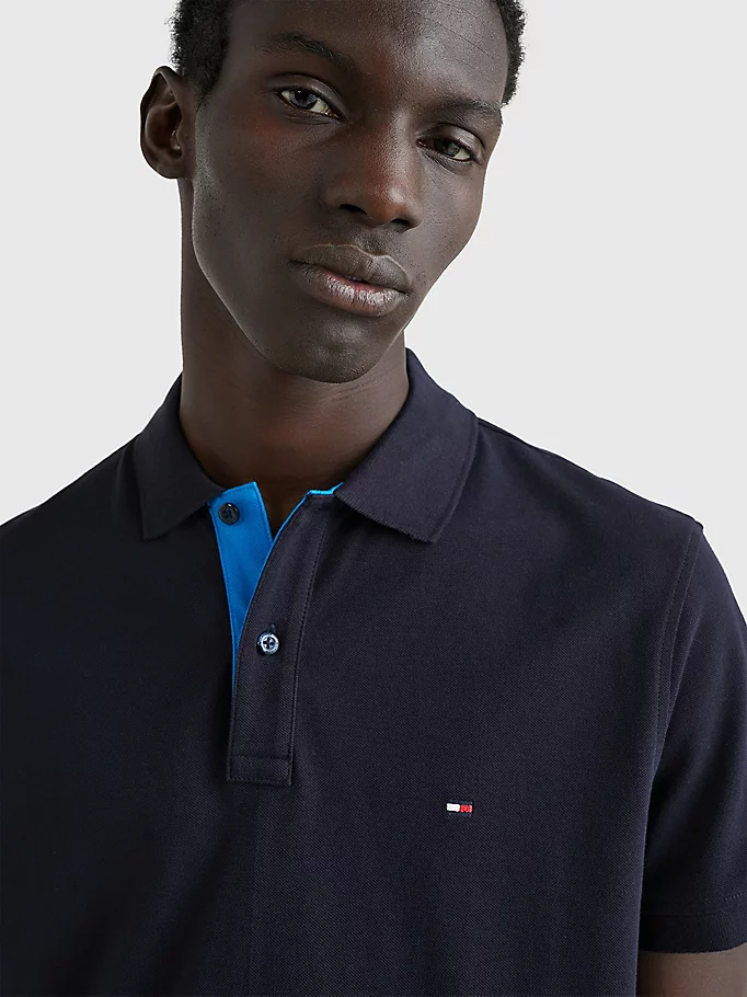 Polo con chiusura in contrasto MW0MW30756 DW5 TOMMY HILFIGER 