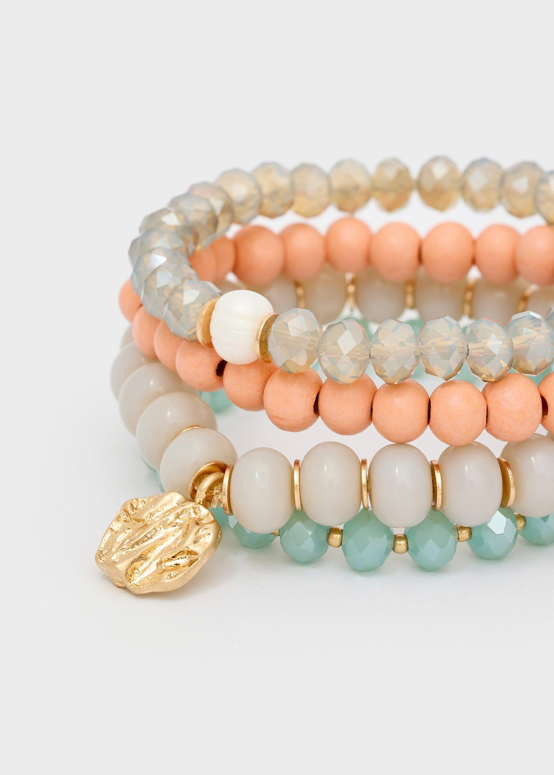 set bracciali elastici con sfere ABBR0189 GRIGIO NALI' 