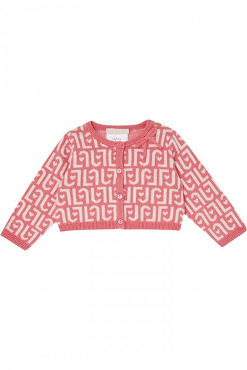 cardigan con cuore e logo HF5056MA07E M9988 LIU JO JUNIOR 
