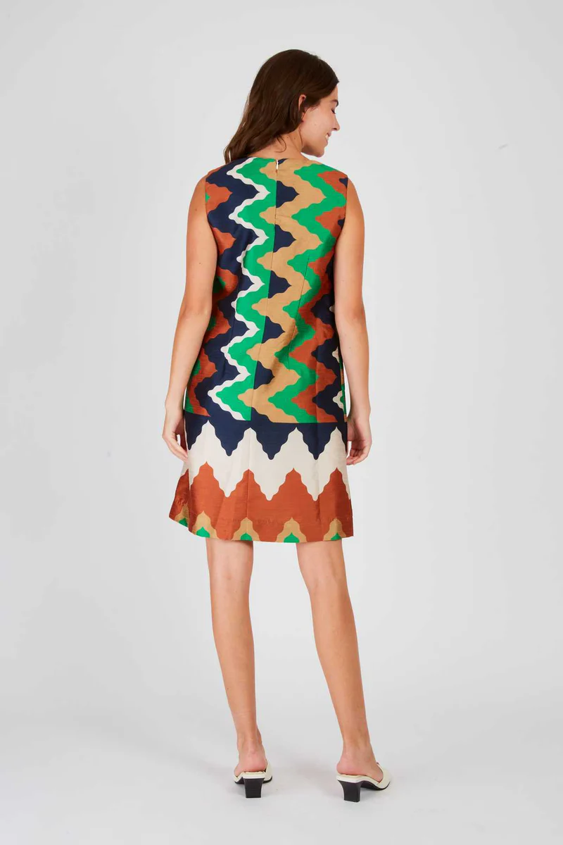 abito corto con stampa P510185 VERT DERHY 