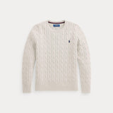 RALPH LAUREN POLO maglione a trecce bimbo Bianco