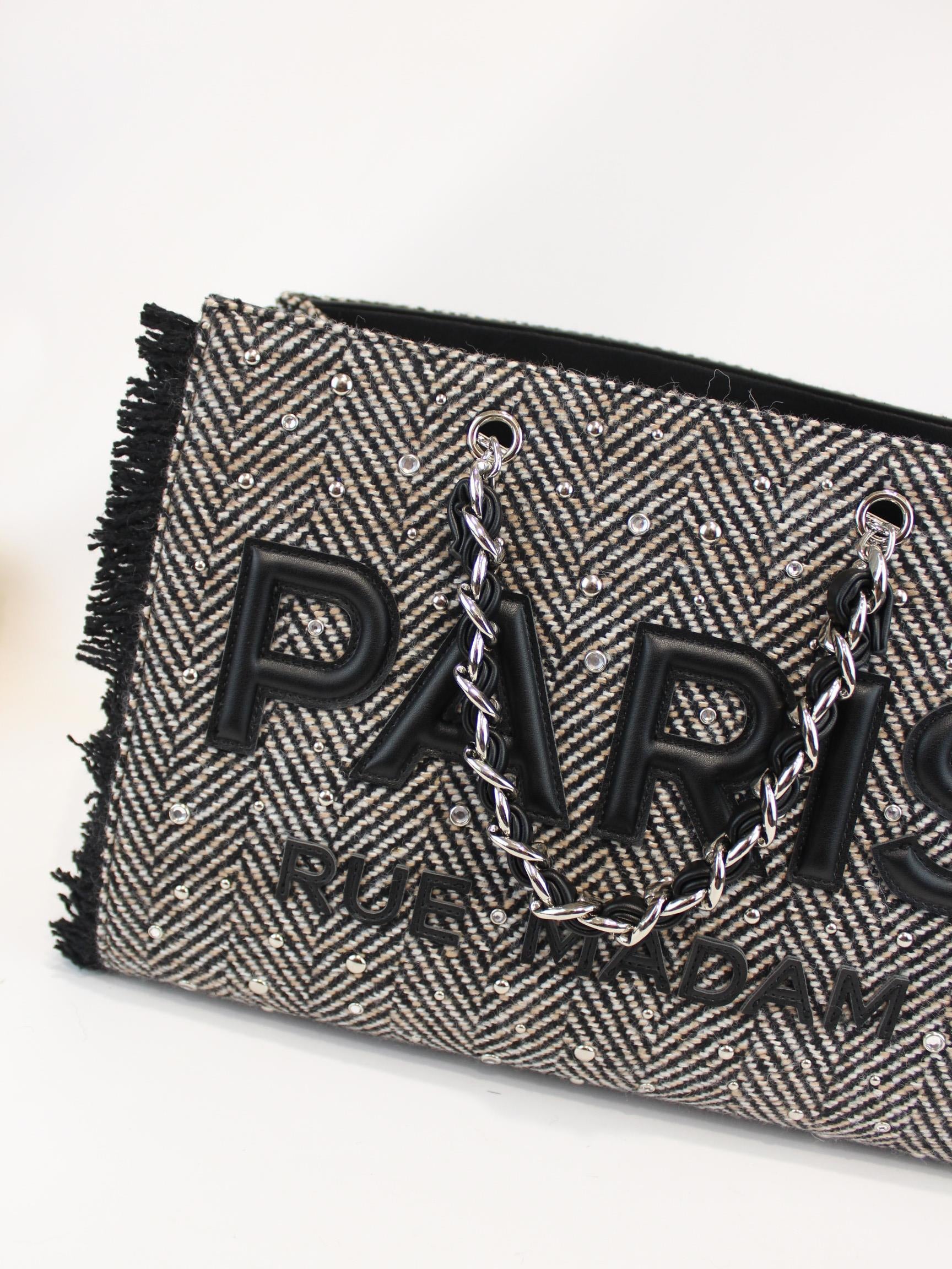 borsa harris 1516 TWEED BLACK RUE MADAM PARIS 