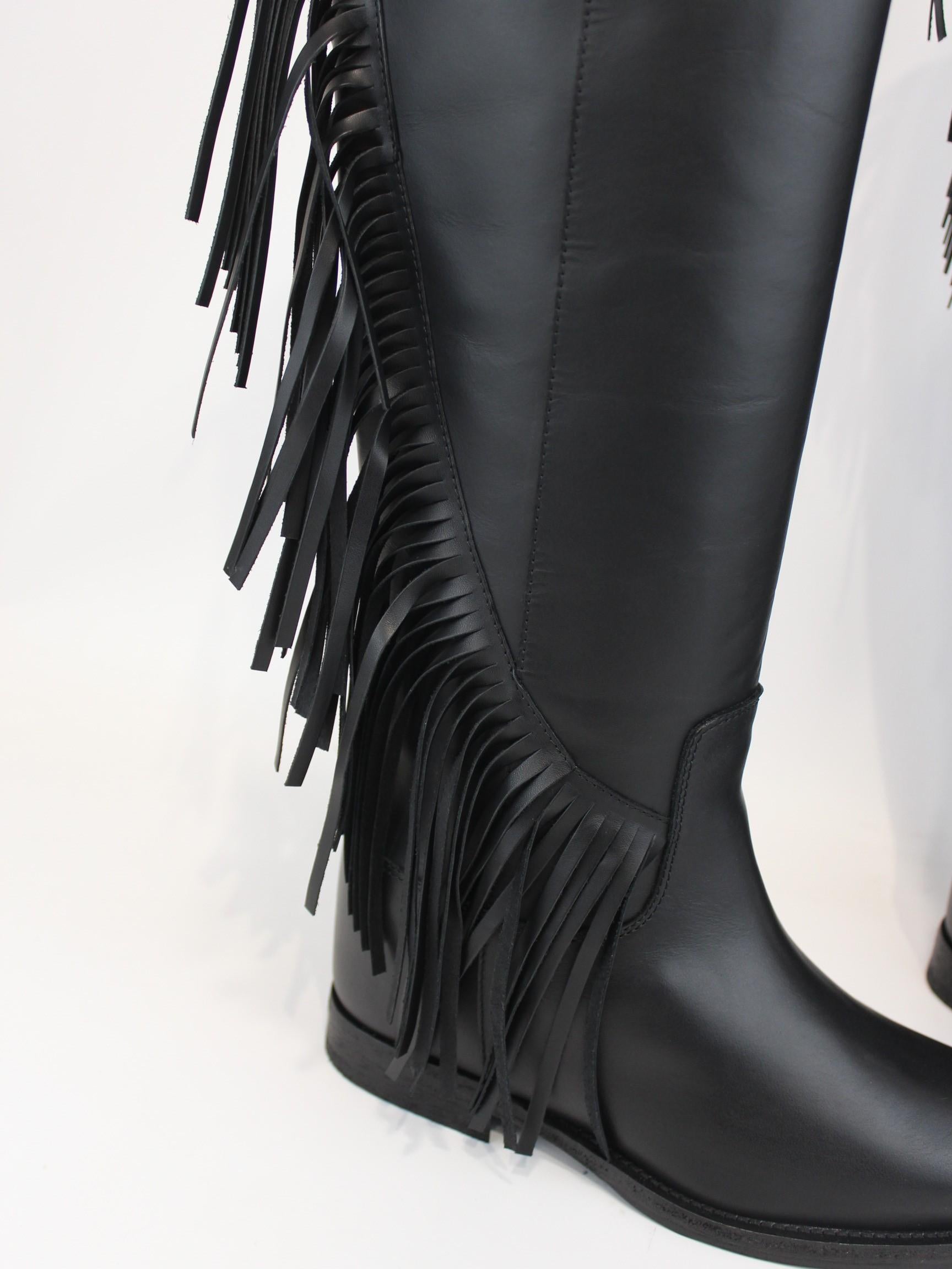 stivali con applicazioni frange 4419 NERO VIA ROMA 15 