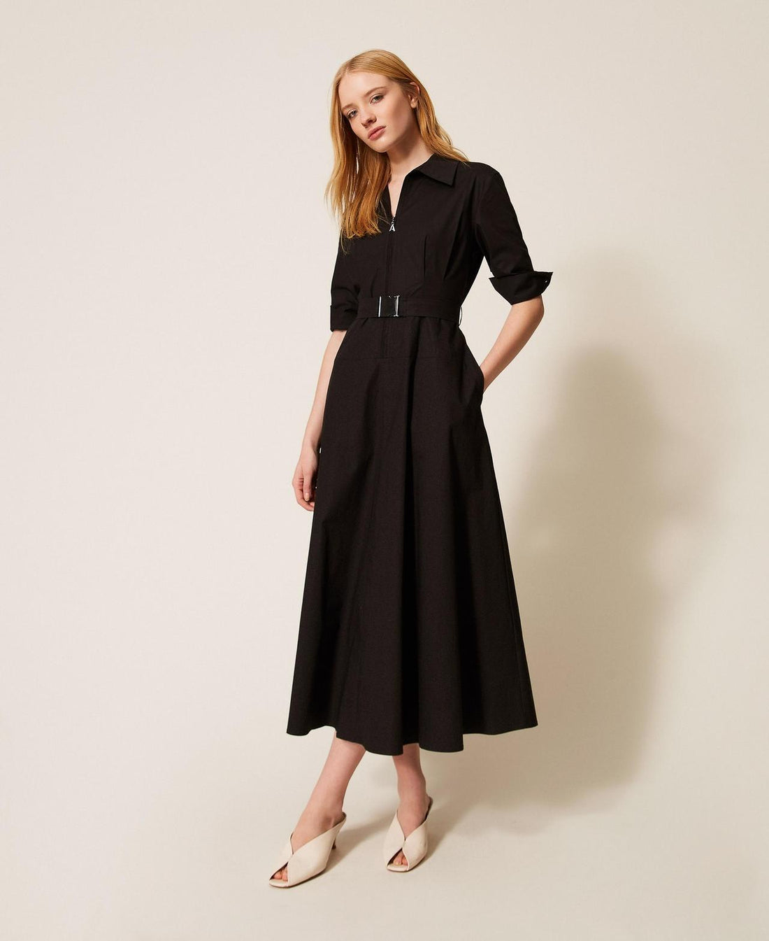 abito lungo con cintura 261AP2284 00006 TWINSET ACTITUDE 