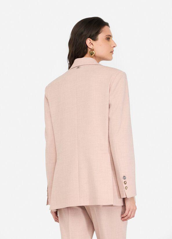 blazer in tessuto melange MF5139T4334 61508 LIU JO WHITE 
