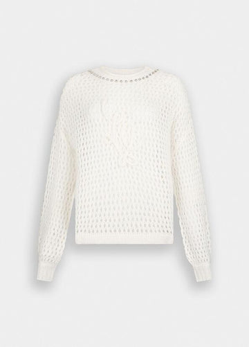 maglia in lana mohair MF5430MS039 10701 LIU JO WHITE 