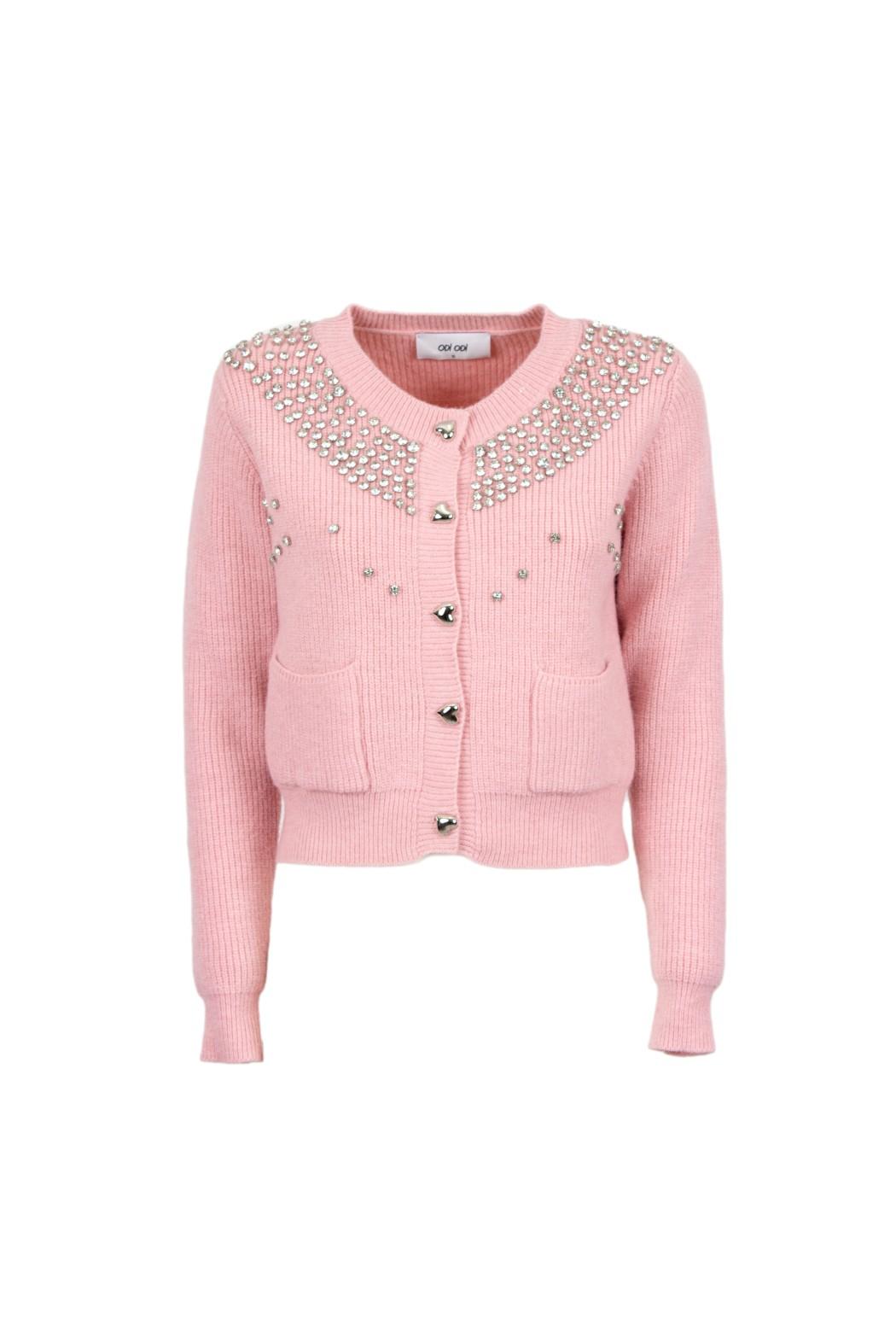 cardigan con applicazioni LASA 060W5G8 ROSA ODI' ODI' 