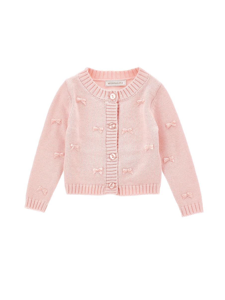cardigan con fiocchi in tono 37F800 6060 0090 MONNALISA 