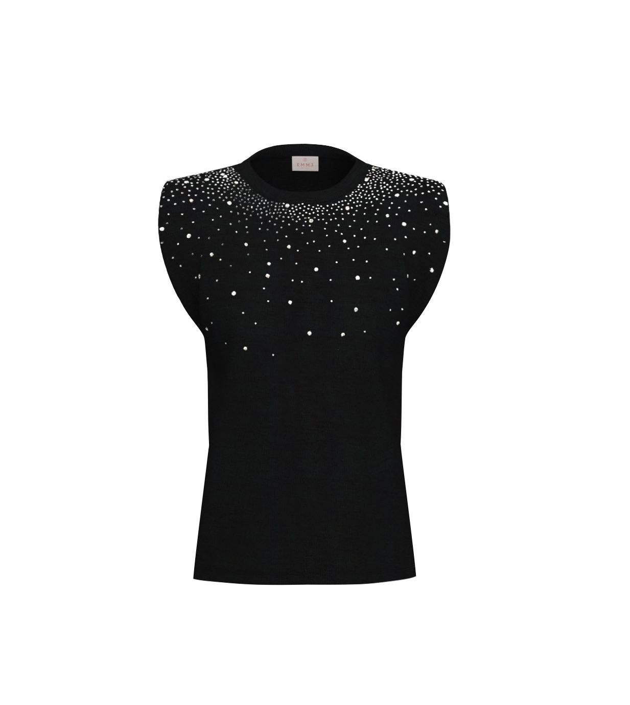 t-shirt smanicata con cristalli EMMUTOPIA 003 EMME MARELLA 