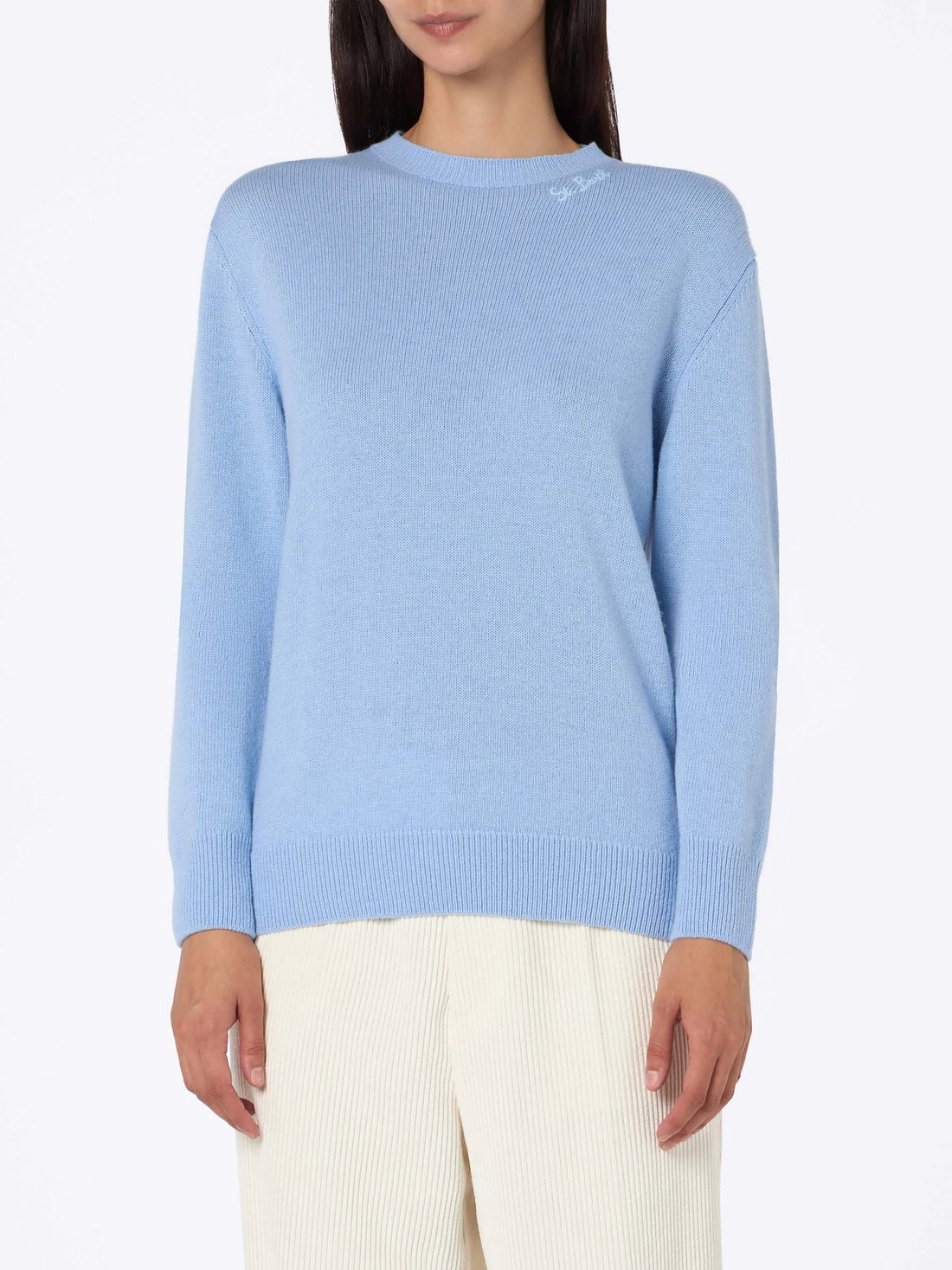 maglione con ricamo collo SORBONNE 00325G MC2 SAINT BARTH 