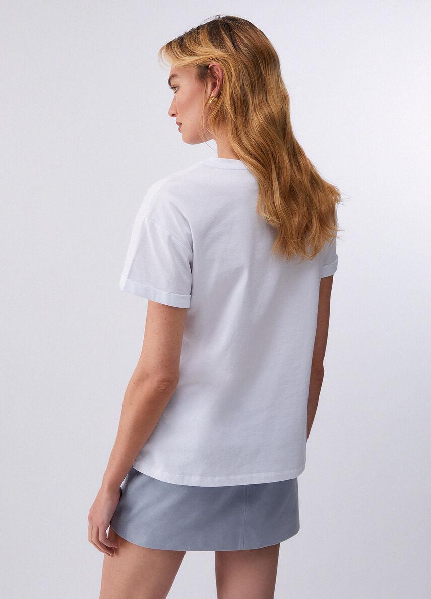 t-shirt con ricamo jour WA6413JS904 P9378 LIU JO WHITE 