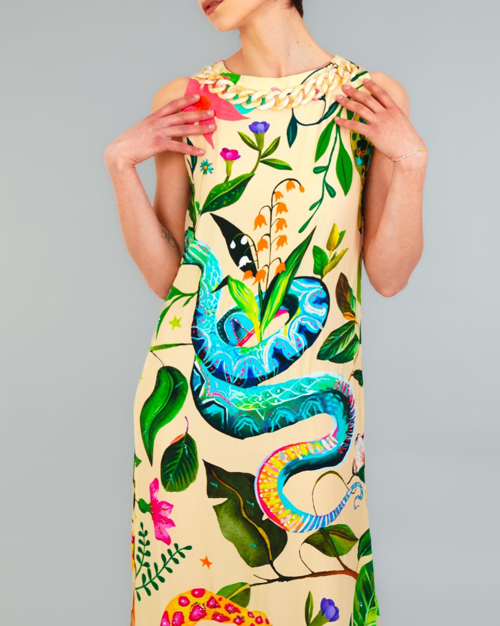 abito con stampa RE2503 SAND SNAKE MIRIAM STELLA 