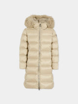 COLMAR piumino lungo con pelliccia Beige