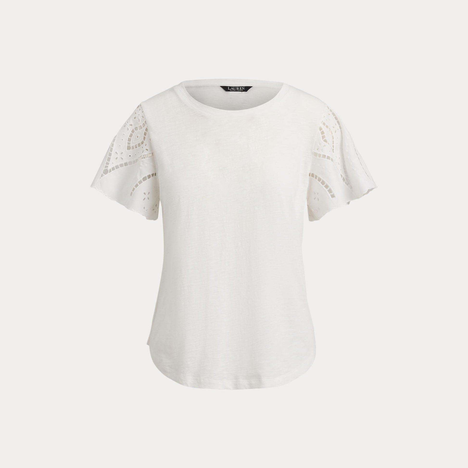 t-shirt traforato broadcloth 200-P09104 003 RALPH LAUREN LAUREN 