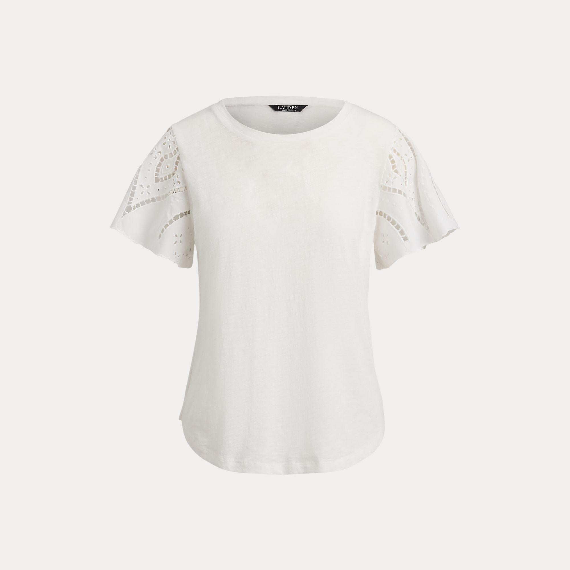 t-shirt traforato broadcloth 200-P09104 003 RALPH LAUREN LAUREN 