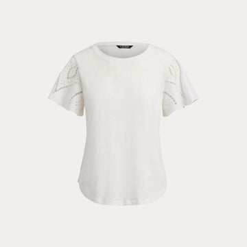 t-shirt traforato broadcloth 200-P09104 003 RALPH LAUREN LAUREN 