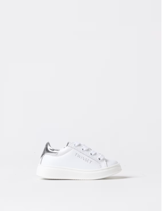 sneakers in pelle e dettaglio laminato 242GCB020 07200 TWINSET GIRL 