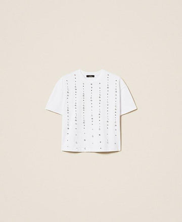 t-shirt con strass 252AT2151 00840 TWINSET ACTITUDE 