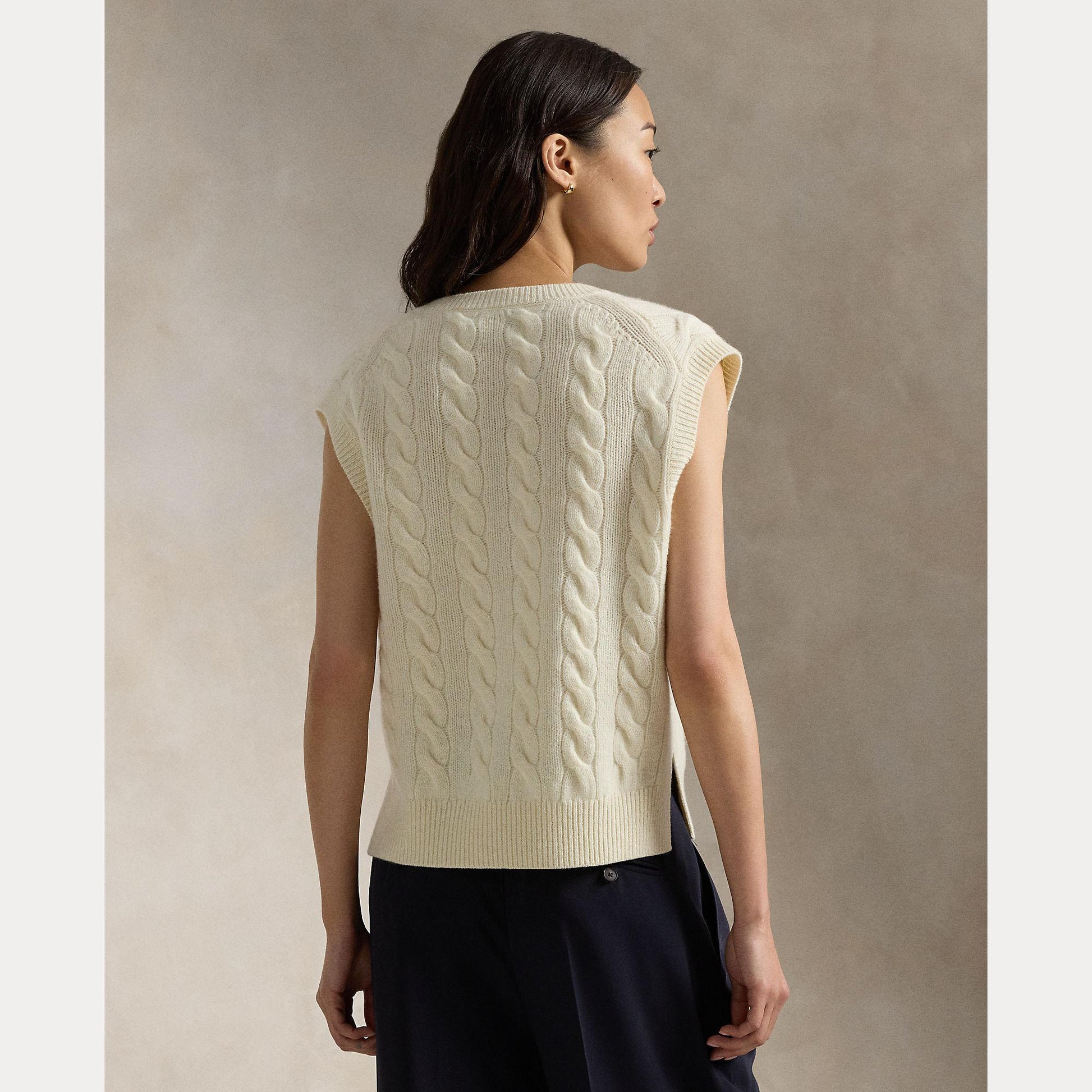gilet in lana e cashmere a trecce 211-949994 002 RALPH LAUREN POLO 