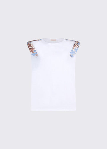 t-shirt con spalline WA6201J6308 P9551 LIU JO WHITE 