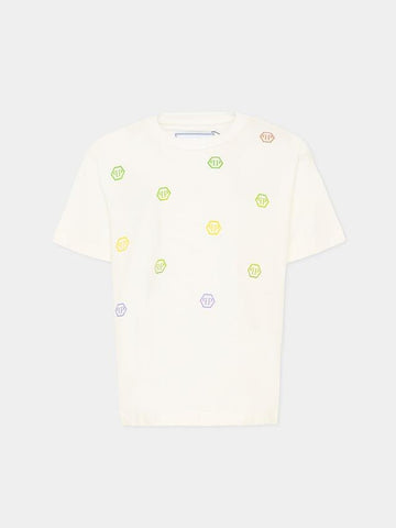 t-shirt con logo all over S6PHJBTH008 002 PHILIPP PLEIN 