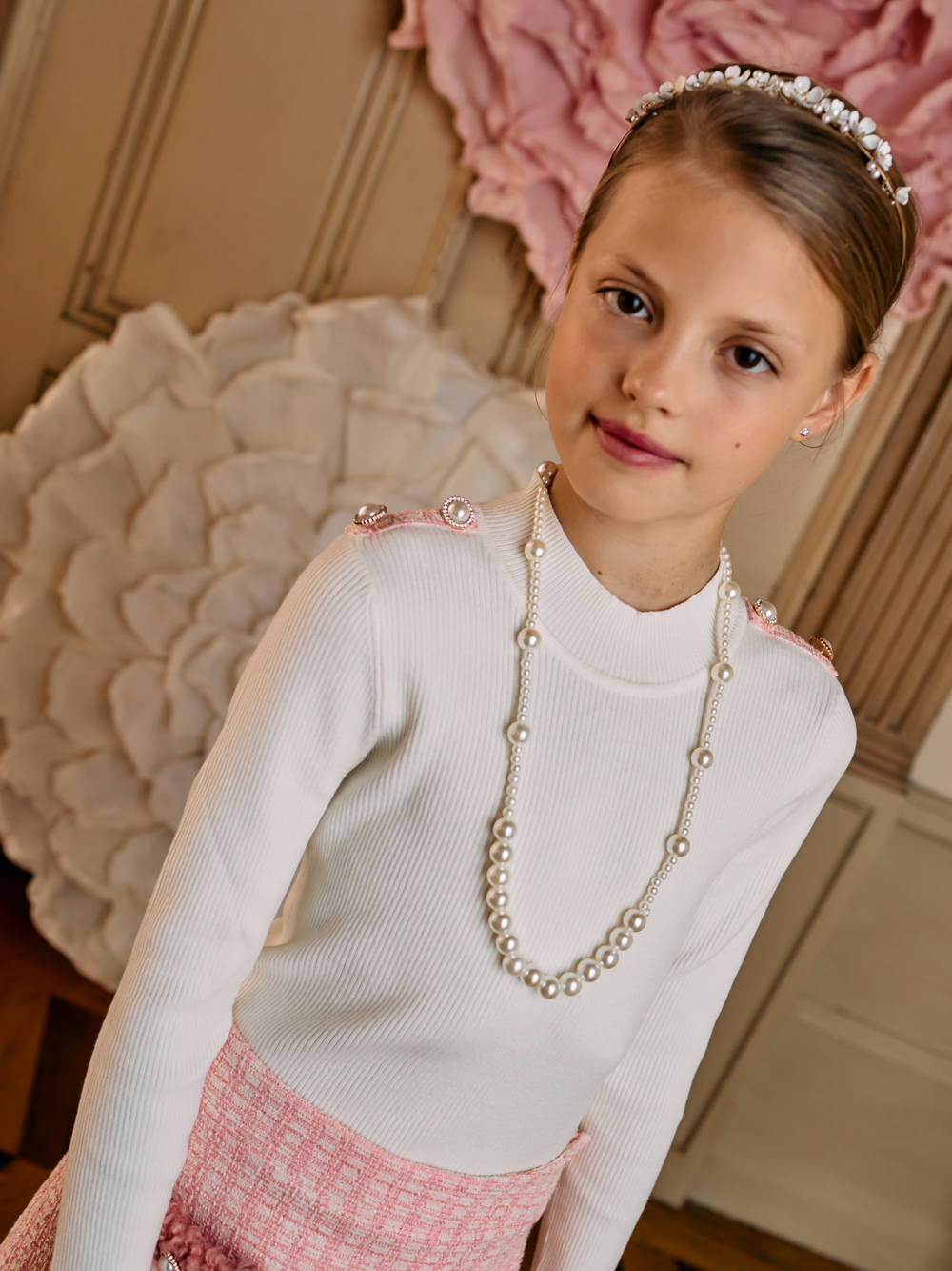 maglia collo alto SWE4133509 ECRU PATACHOU 