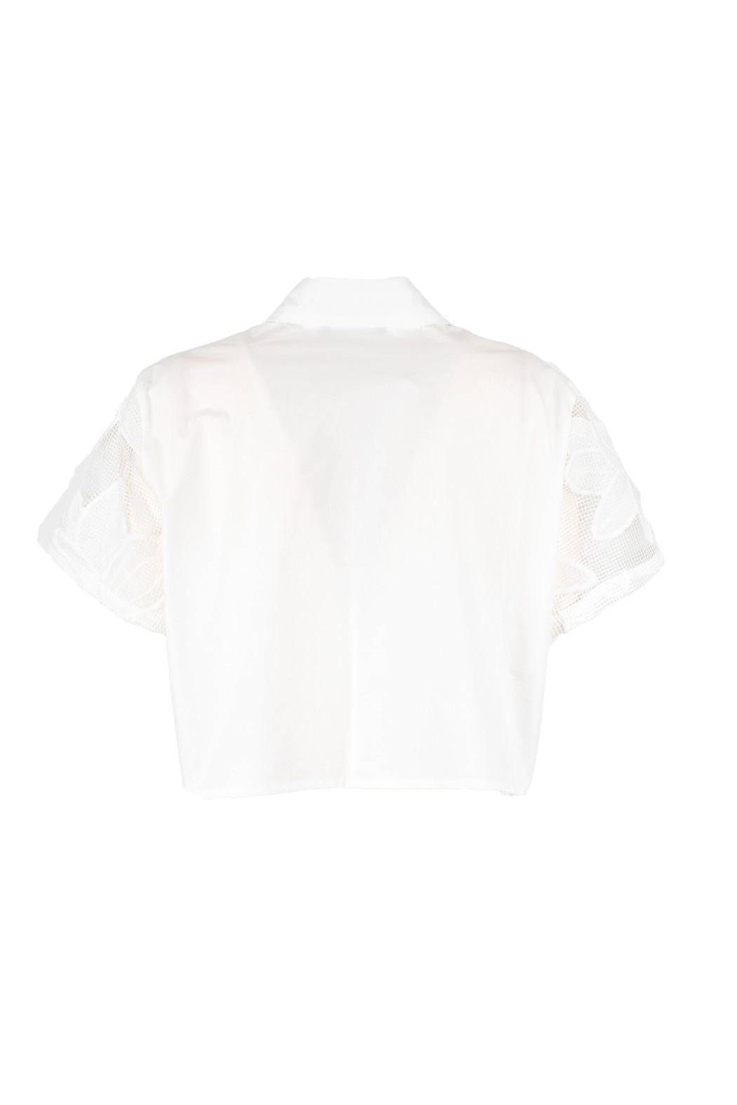 camicia con lavorazione floreale FREER 25S6 BIANCO TPN 