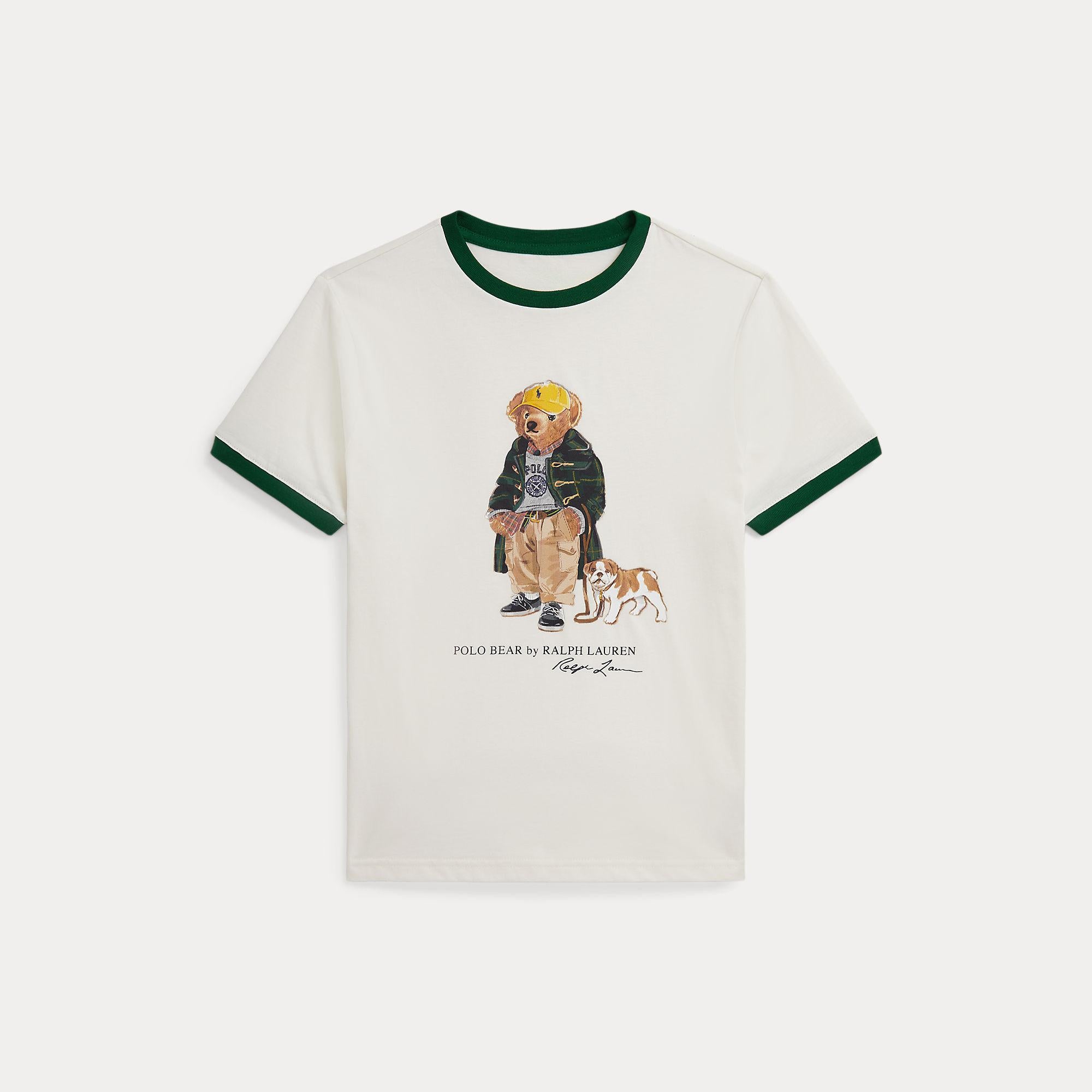 t-shirt con contrasti e orsetto 323-979494 001 RALPH LAUREN POLO 