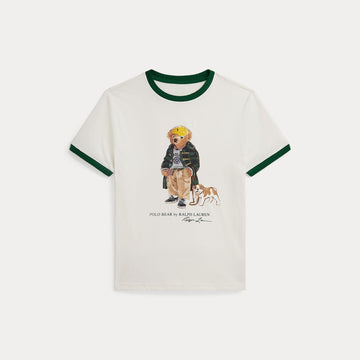 t-shirt con contrasti e orsetto 323-979494 001 RALPH LAUREN POLO 