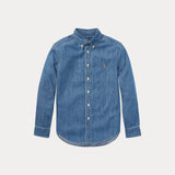 RALPH LAUREN POLO camicia con logo pony bimbo Blu