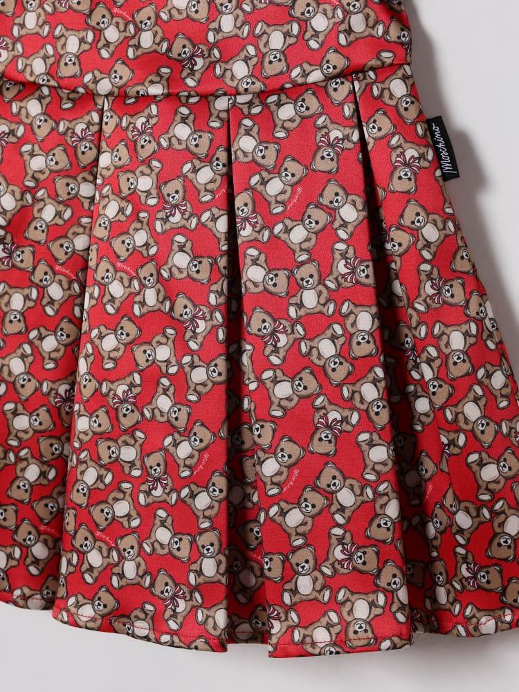 abito in cotone con stampa teddy MDV0CPLBR24 84924 MOSCHINO KIDS 