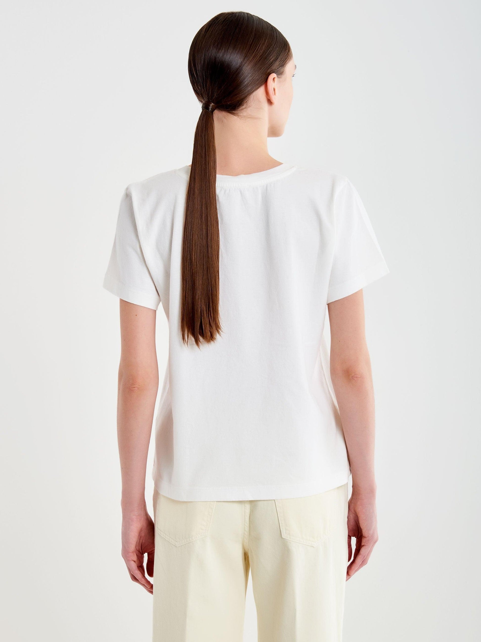 t-shirt basic con collo costine UAB 0021 NATURALE VICOLO 