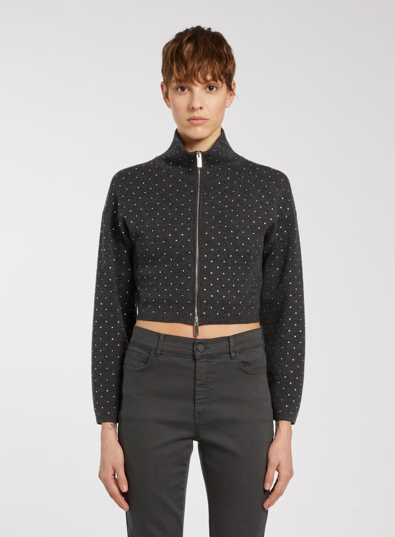 cardigan full zip con applicazioni AFIDE1 004 MARella MONOCHROME 