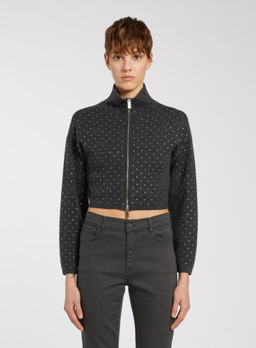cardigan full zip con applicazioni AFIDE1 004 MARella MONOCHROME 