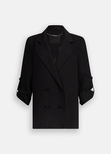 blazer in envers satin CF5127TS111 22222 LIU JO BLACK 
