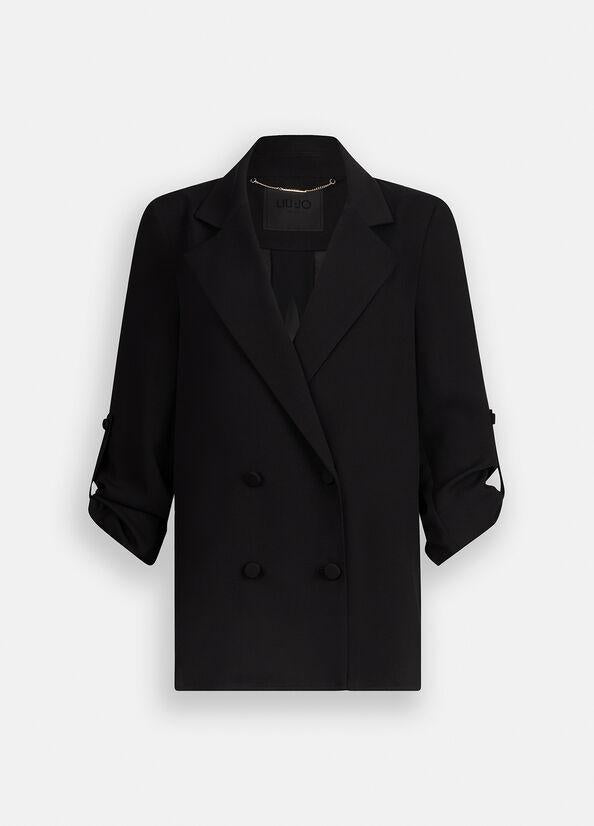 blazer in envers satin CF5127TS111 22222 LIU JO BLACK 