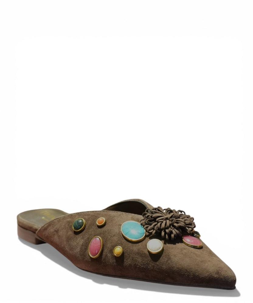 Sabot in suede con pietre applicate 261TGT060 12110 TWINSET 