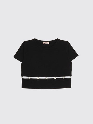 t.shirt con contrasto GA6166JS003 22222 LIU JO JUNIOR 
