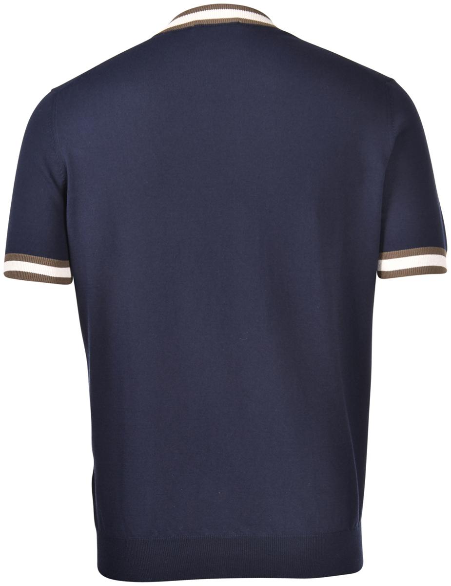 t-shirt in maglia con contrasti 57135 20671 598 GRAN SASSO 
