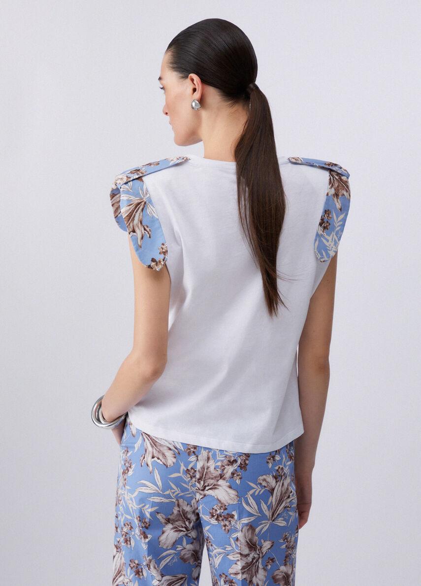 t-shirt con spalline WA6201J6308 P9551 LIU JO WHITE 