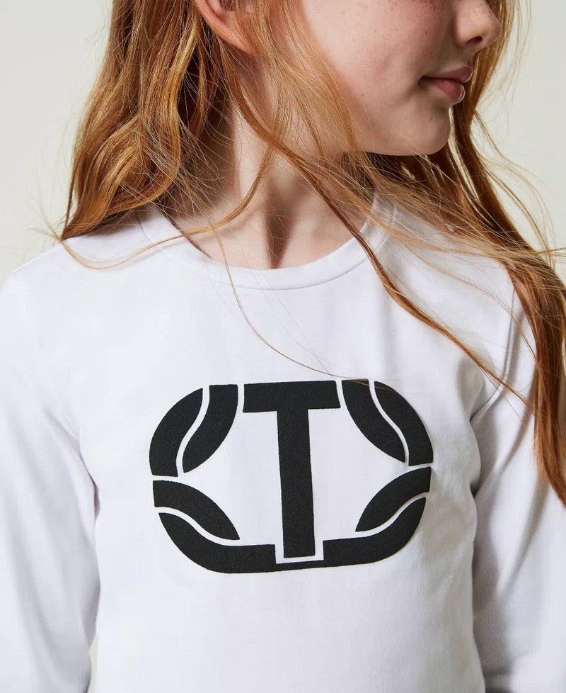 t-shirt logo iconico 242GJ2032 00526 TWINSET GIRL 