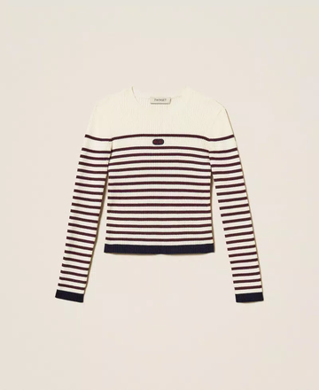 maglia lupetto a righe 252GJ3035 12735 TWINSET GIRL 