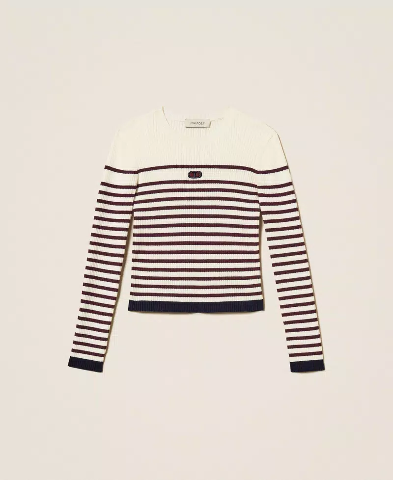 maglia lupetto a righe 252GJ3035 12735 TWINSET GIRL 