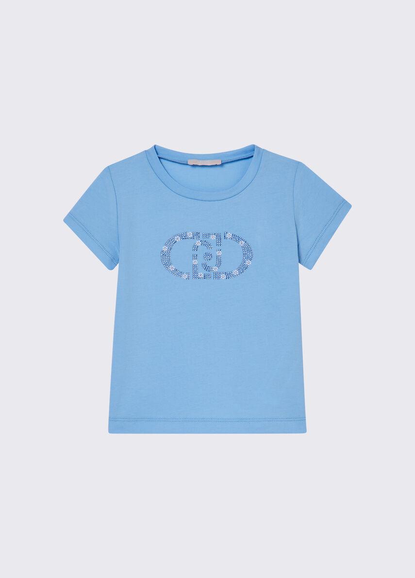T-shirt con ricamo gioiello KA6017JS003 44121 LIU JO JUNIOR 