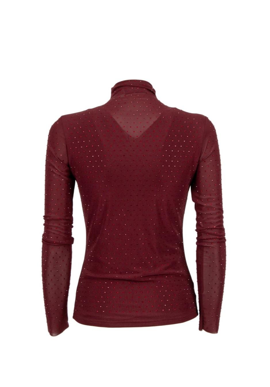 maglia a collo alto con strass PAGANI 230W5A7 BORDEAUX ODI' ODI' 